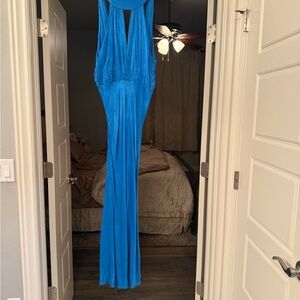 Electric Blue Halter Maxi Dress